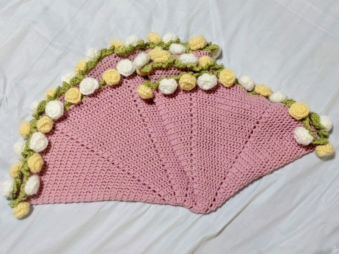 バラの花束ブランケット☆ハンドメイド☆