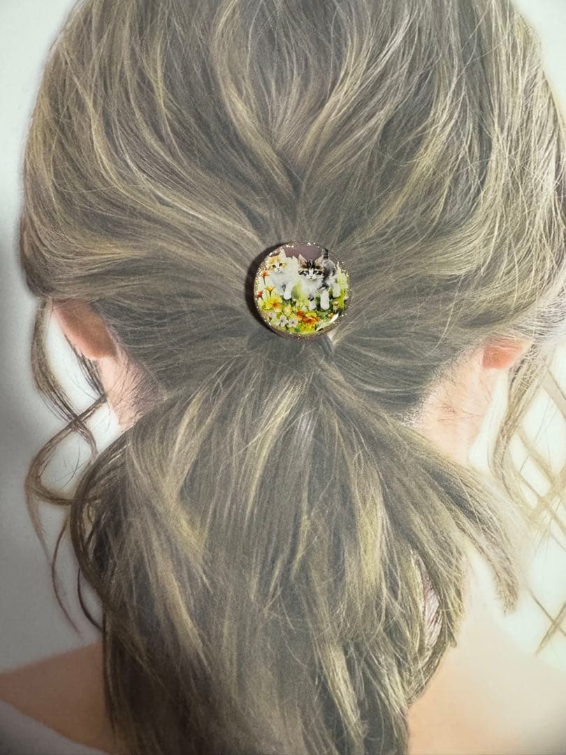 レジンヘアゴム☆No.483 ねこ