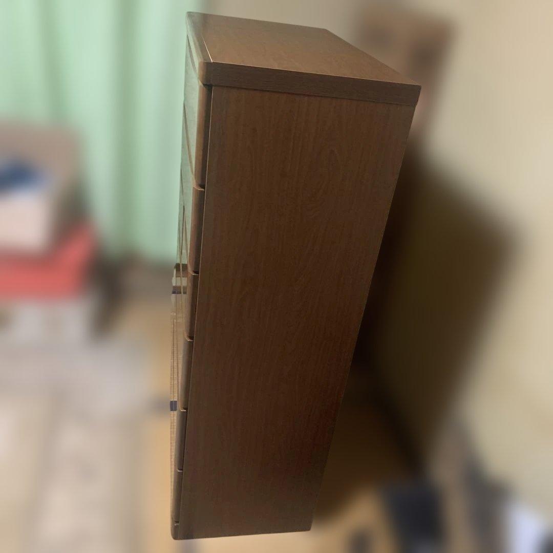 【関家具 / 大川家具】ハイチェスト トリノDX 6段 ブラウン 80-6HC