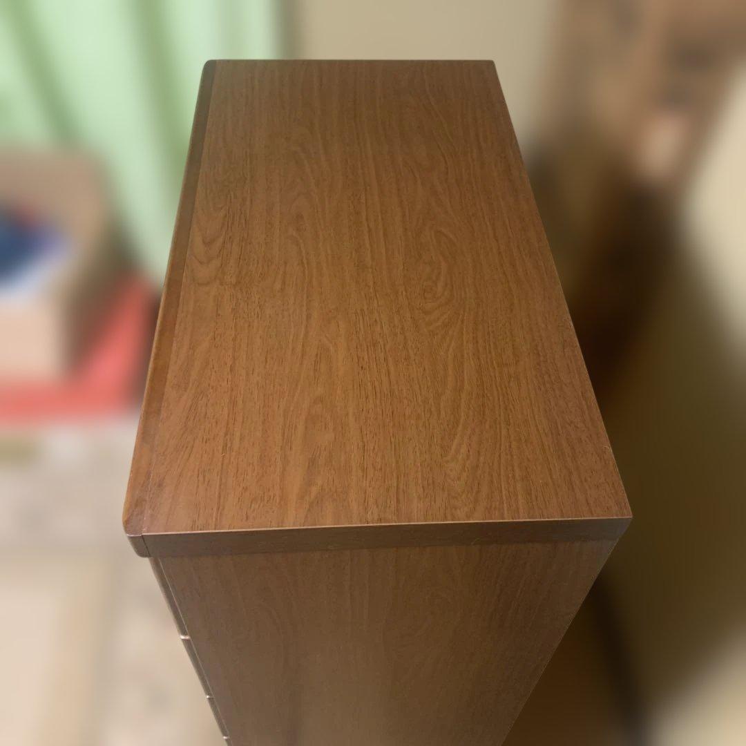 【関家具 / 大川家具】ハイチェスト トリノDX 6段 ブラウン 80-6HC