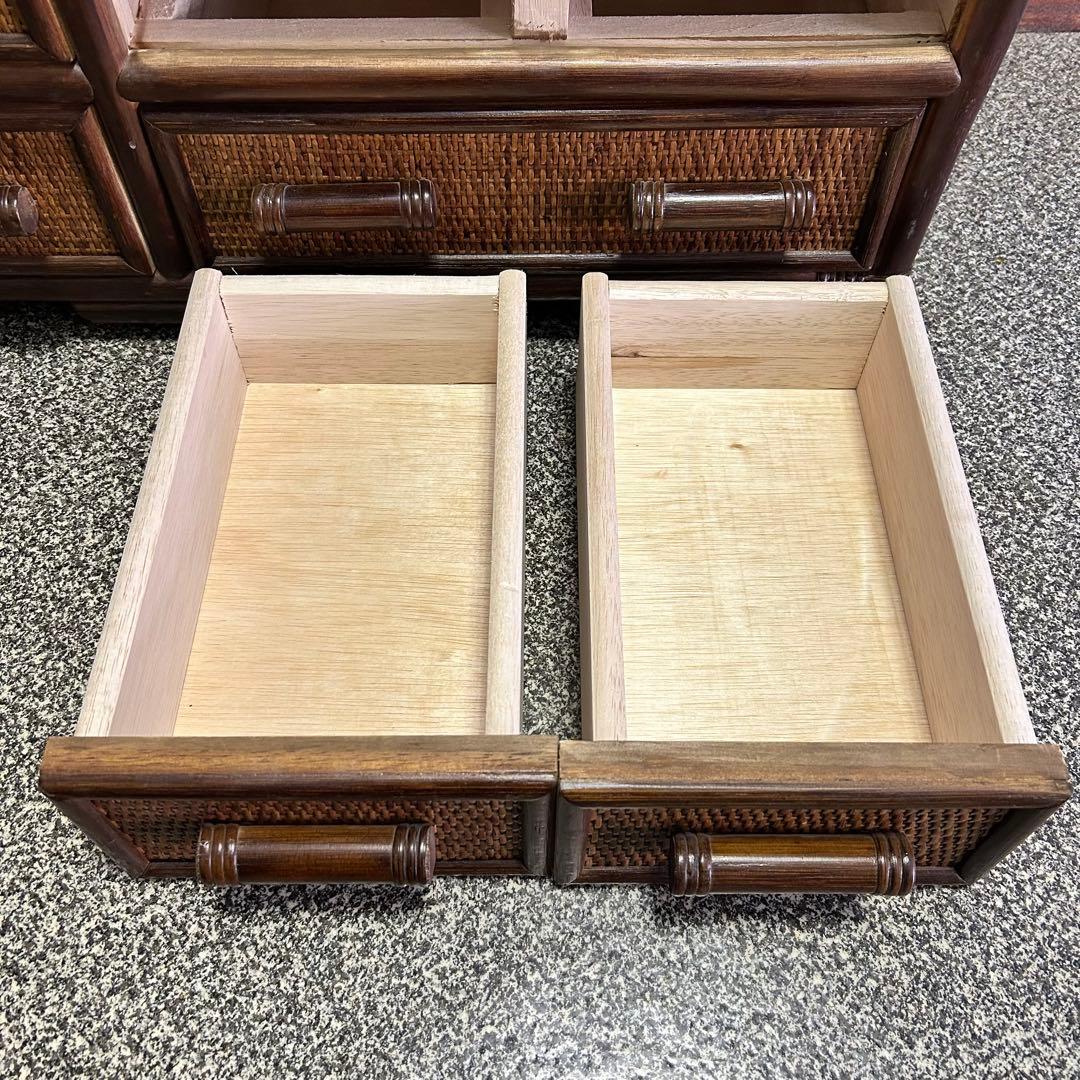【美品】チェスト キャビネット ラタン 籐