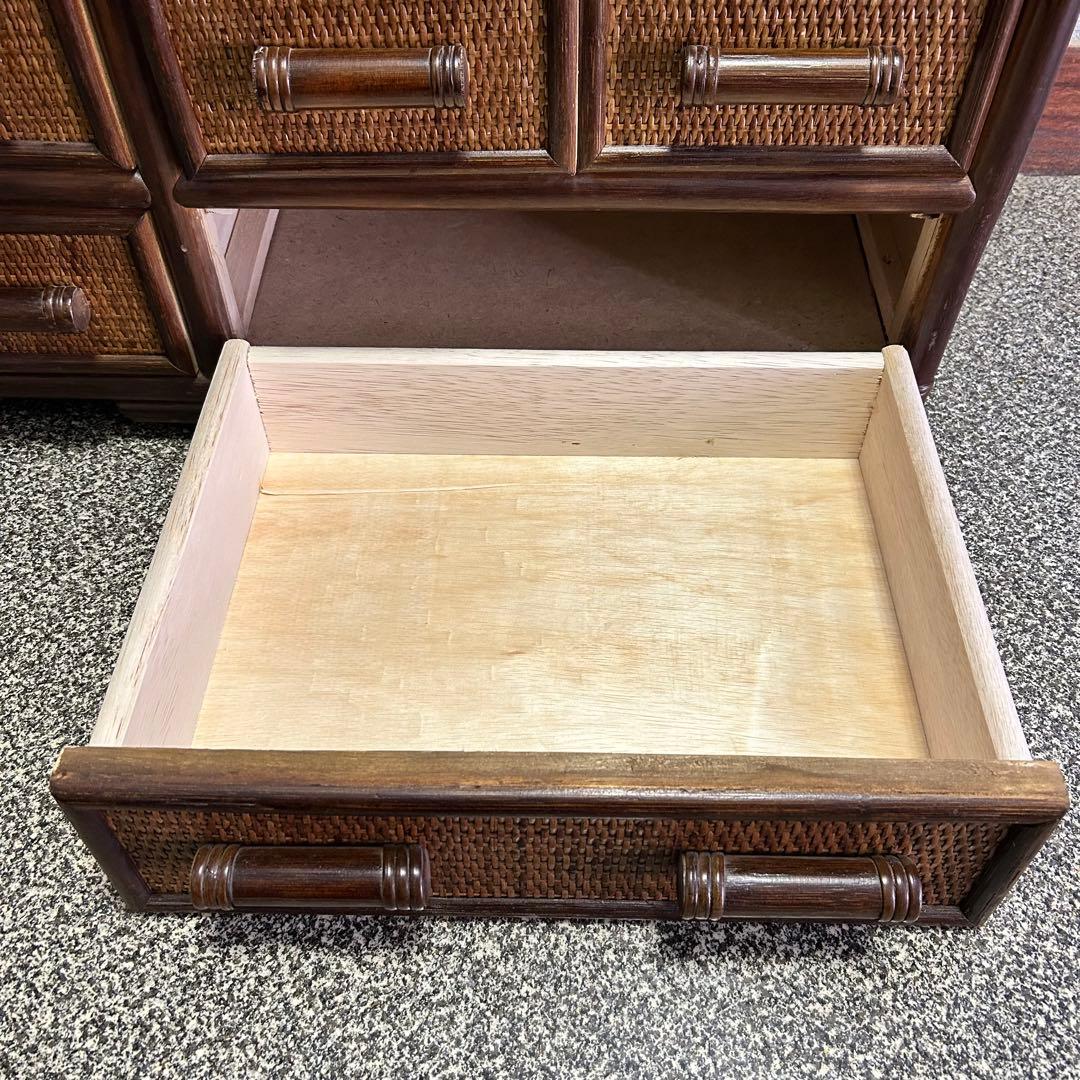【美品】チェスト キャビネット ラタン 籐