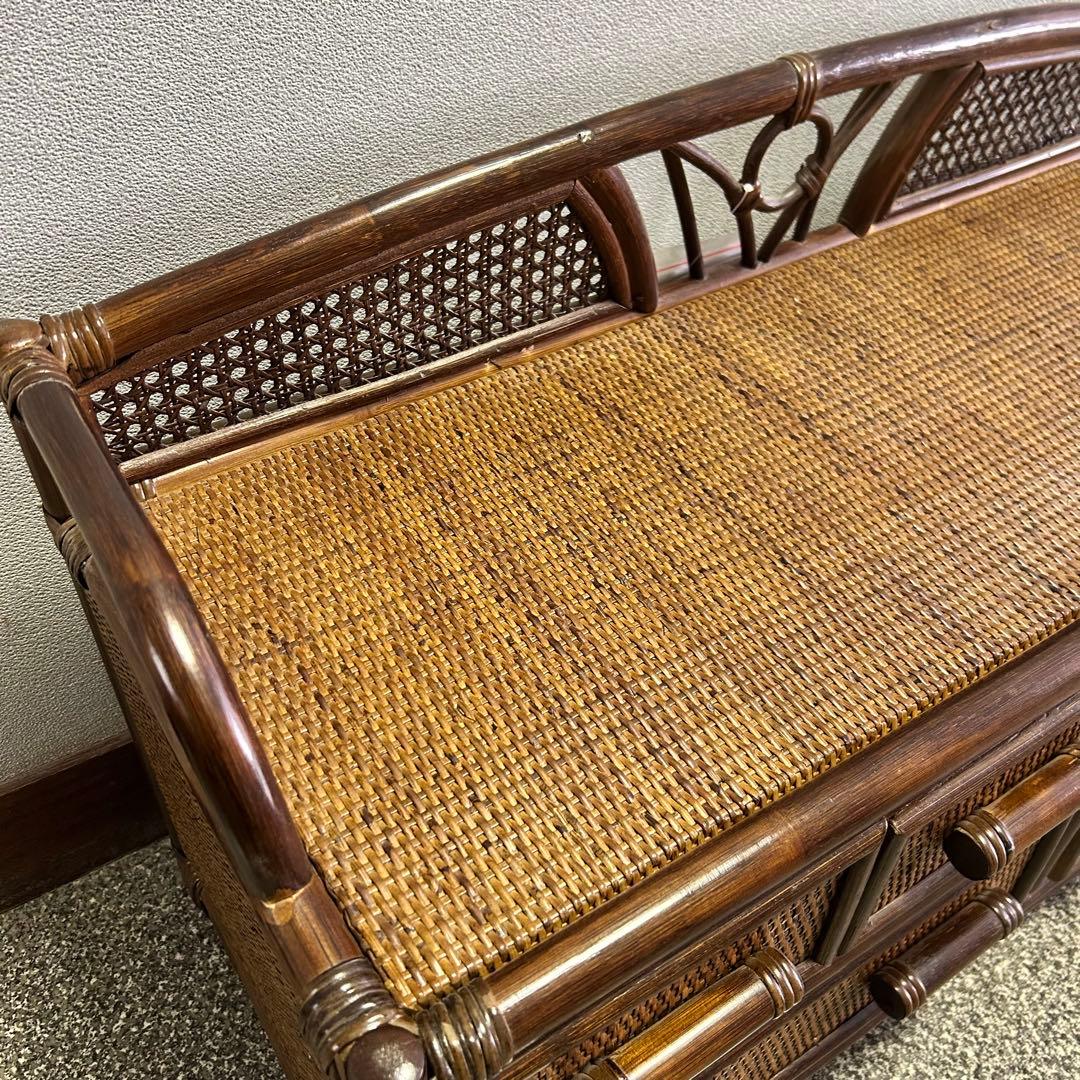 【美品】チェスト キャビネット ラタン 籐
