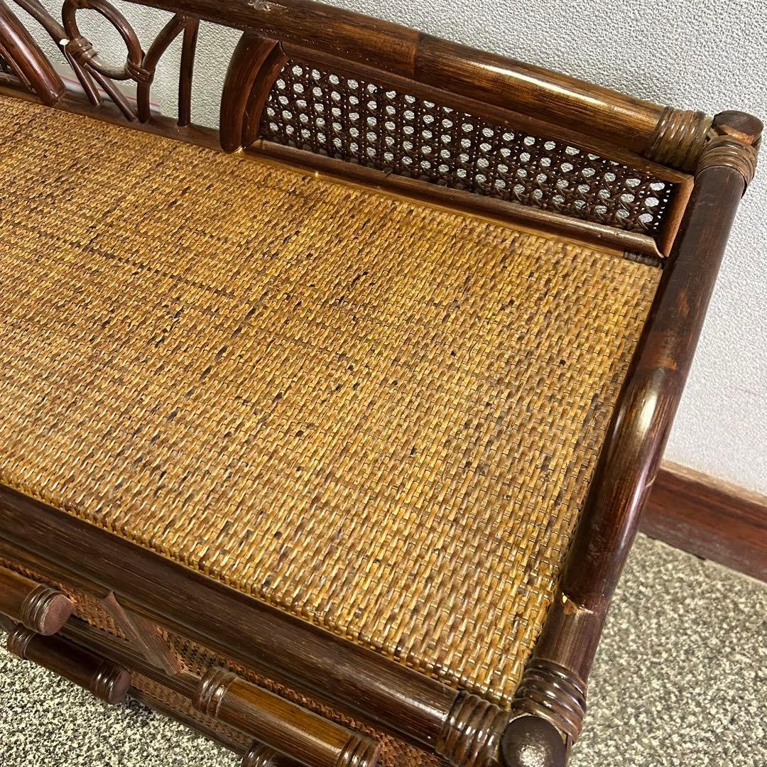 【美品】チェスト キャビネット ラタン 籐