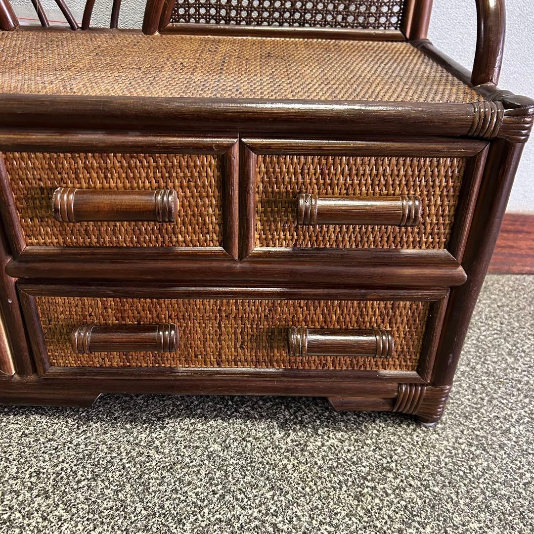 【美品】チェスト キャビネット ラタン 籐