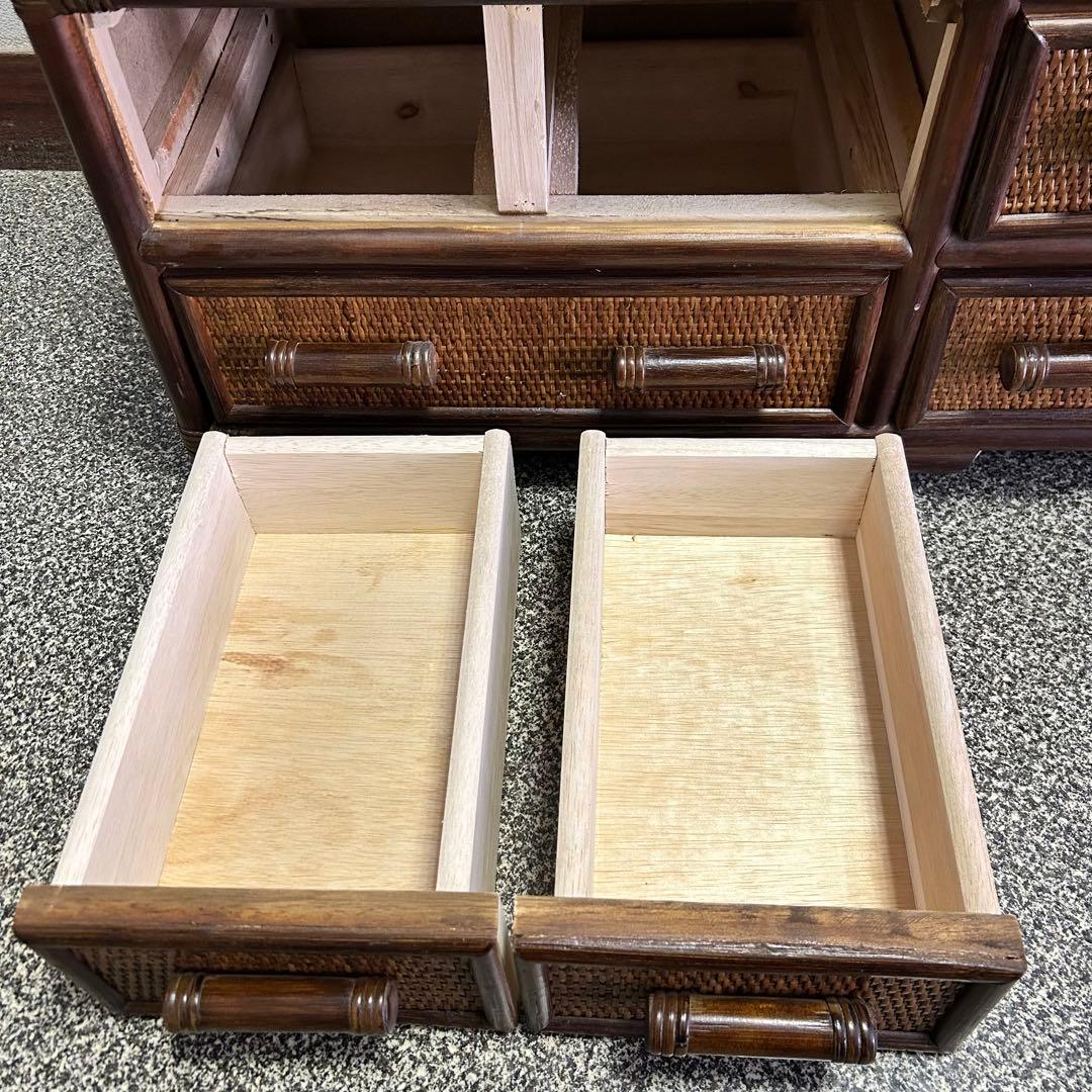 【美品】チェスト キャビネット ラタン 籐