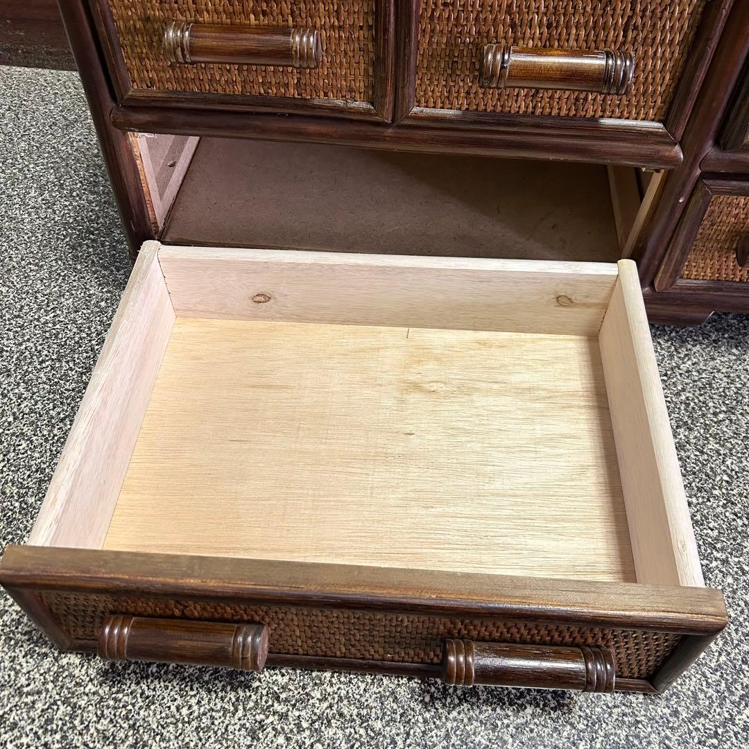 【美品】チェスト キャビネット ラタン 籐