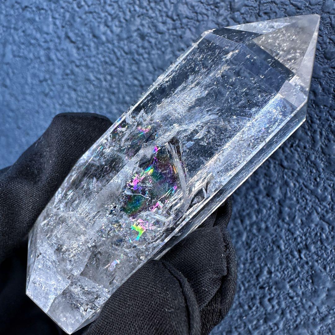 アゼツライト☆レインボー☆ヒマラヤ水晶六角柱パワーストーン天然石 原石A1315