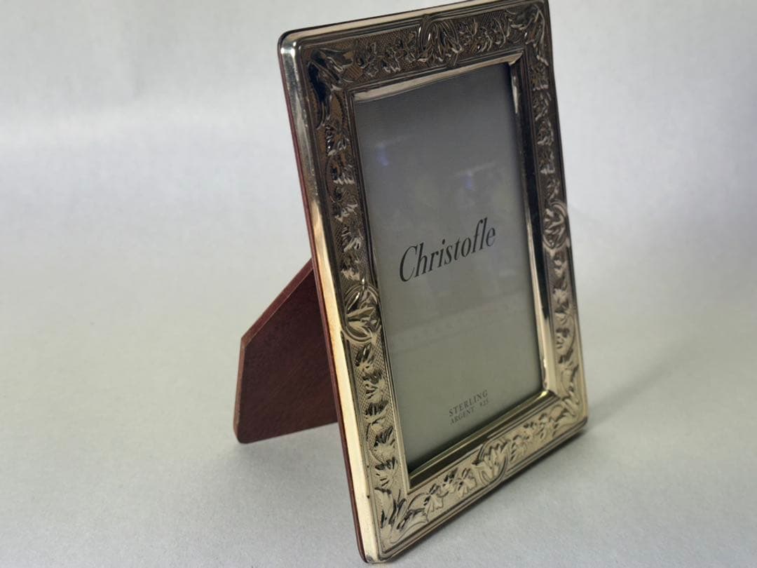 美品 CHRISTOFLE 写真立て　フォトフレーム　メッキ　ゴールド