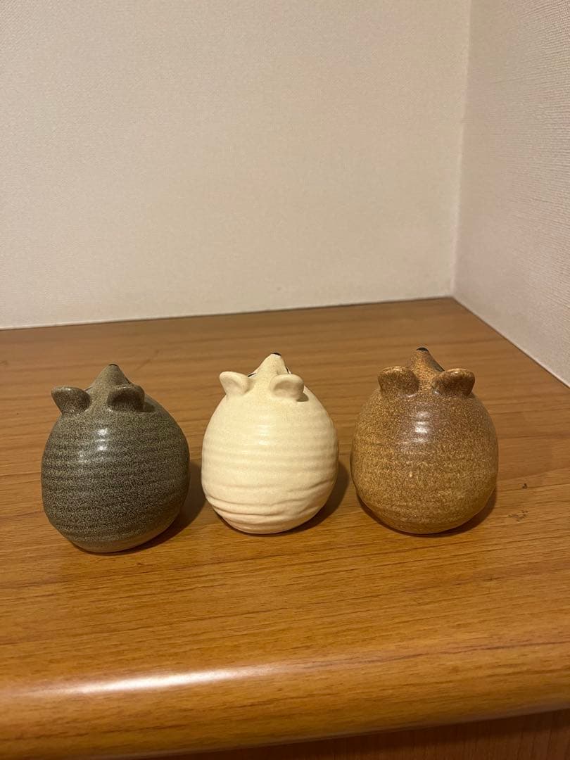 ネズミ型陶器置物 3個セット　※コメントやり取りの方専用価格