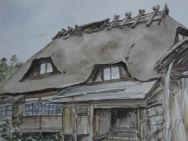 向井潤吉、【六十里街道にて（山形県）】、希少な額装用画集画、新品高級額 額装付