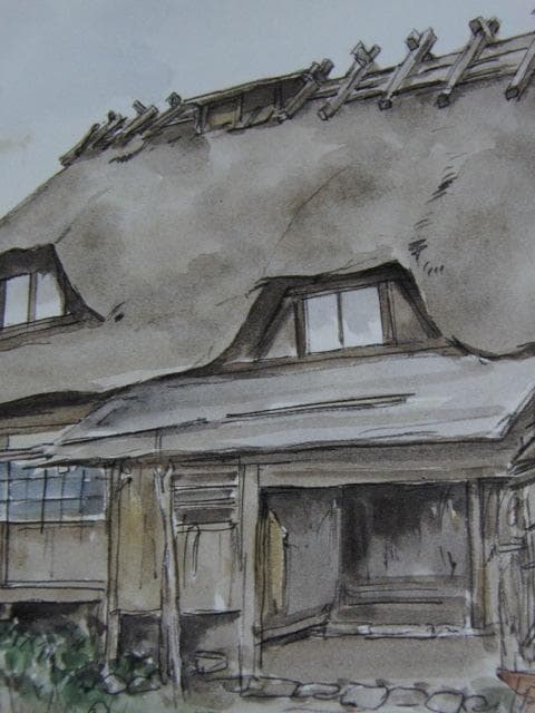 向井潤吉、【六十里街道にて（山形県）】、希少な額装用画集画、新品高級額 額装付