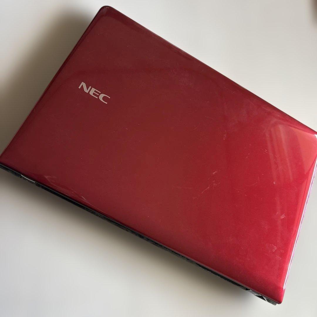 即発送 新品　未使用に近いNEC LaVie レッド ノートPC 本体