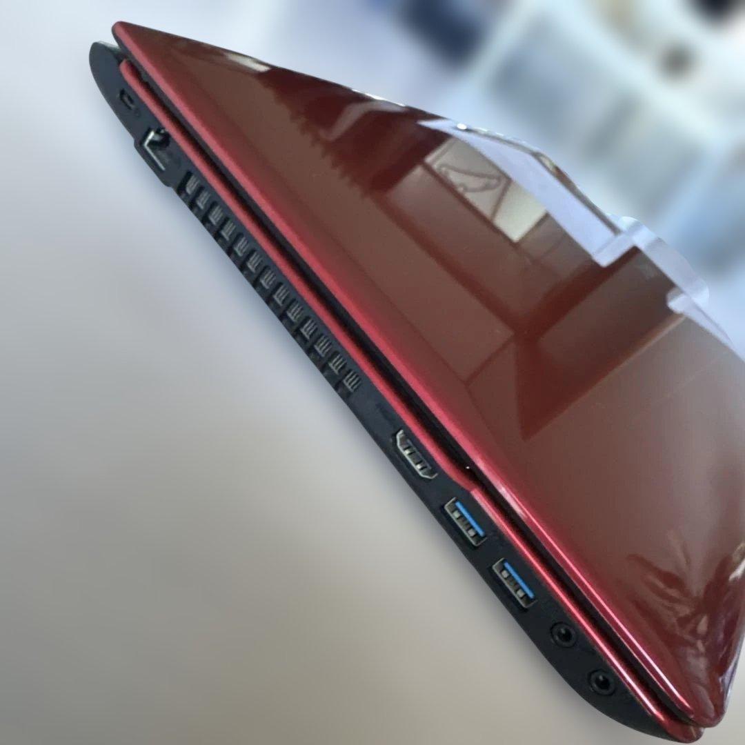 即発送 新品　未使用に近いNEC LaVie レッド ノートPC 本体