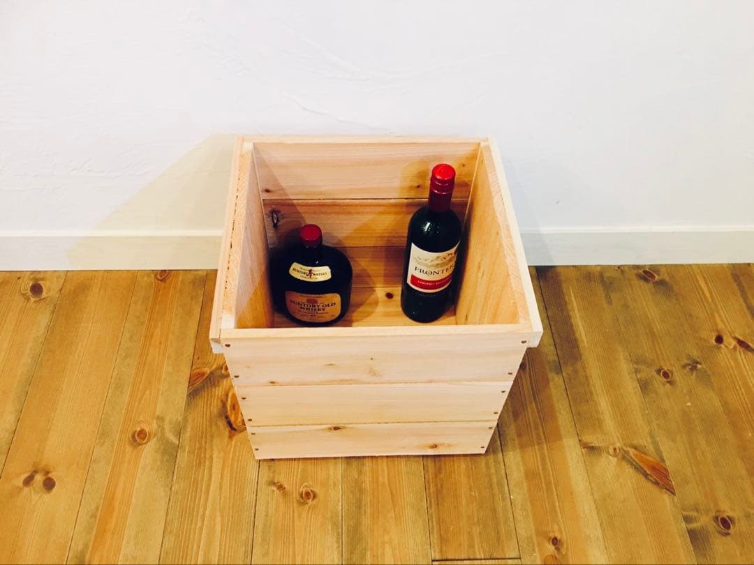 りんご箱 角箱 4箱 // 収納 ラック シェルフ 木製 木箱 積み重ね 収納