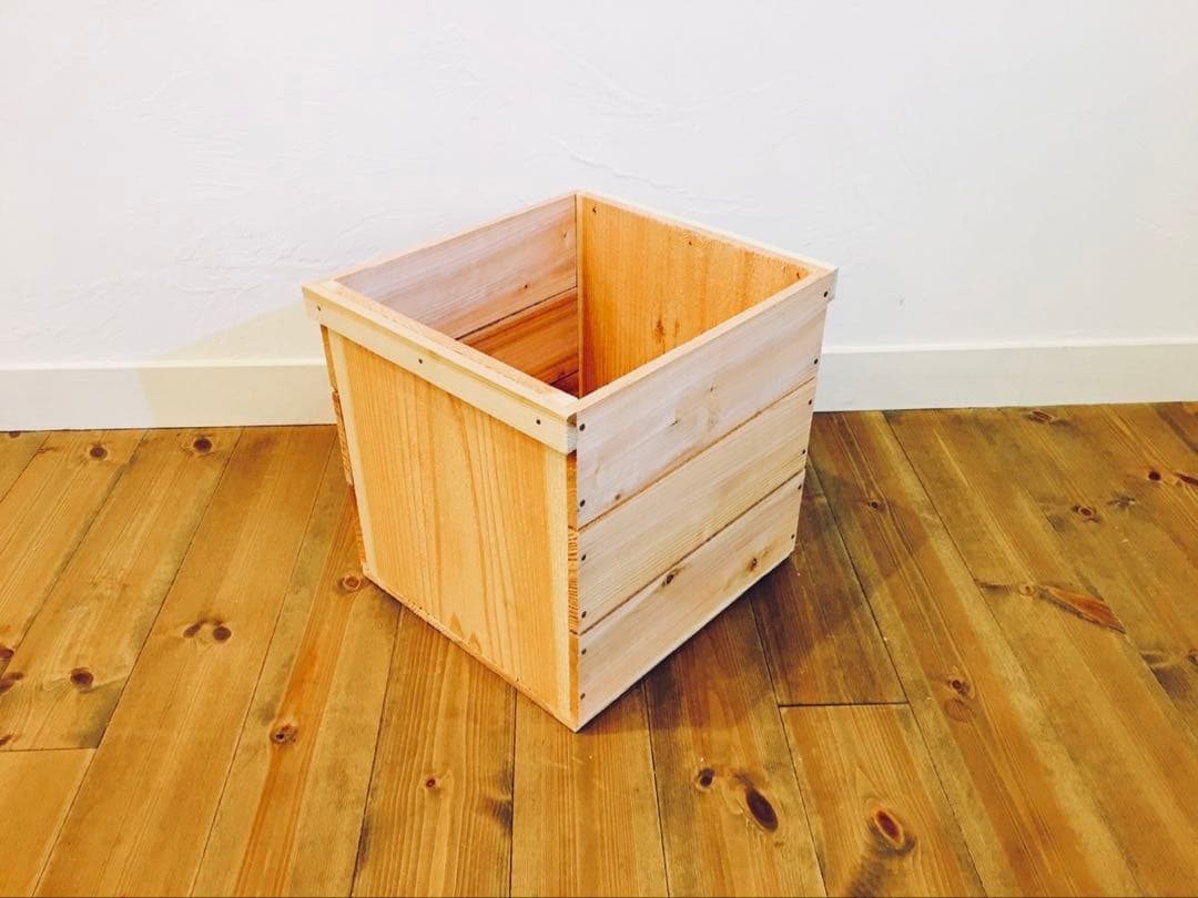 りんご箱 角箱 4箱 // 収納 ラック シェルフ 木製 木箱 積み重ね 収納