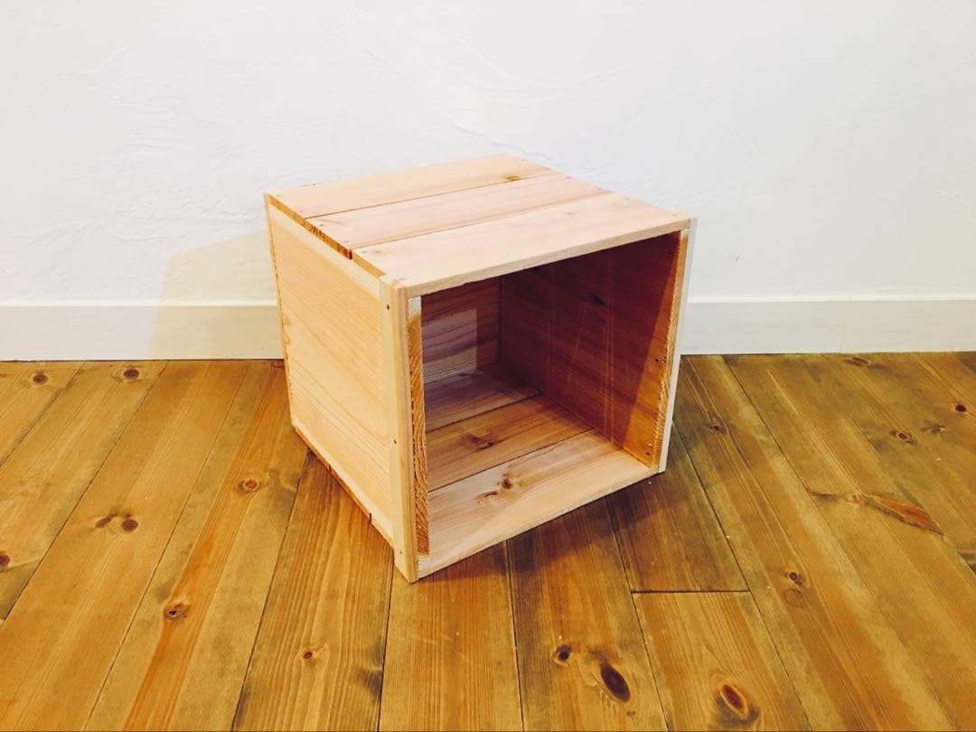 りんご箱 角箱 4箱 // 収納 ラック シェルフ 木製 木箱 積み重ね 収納