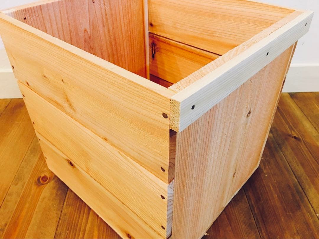 りんご箱 角箱 4箱 // 収納 ラック シェルフ 木製 木箱 積み重ね 収納