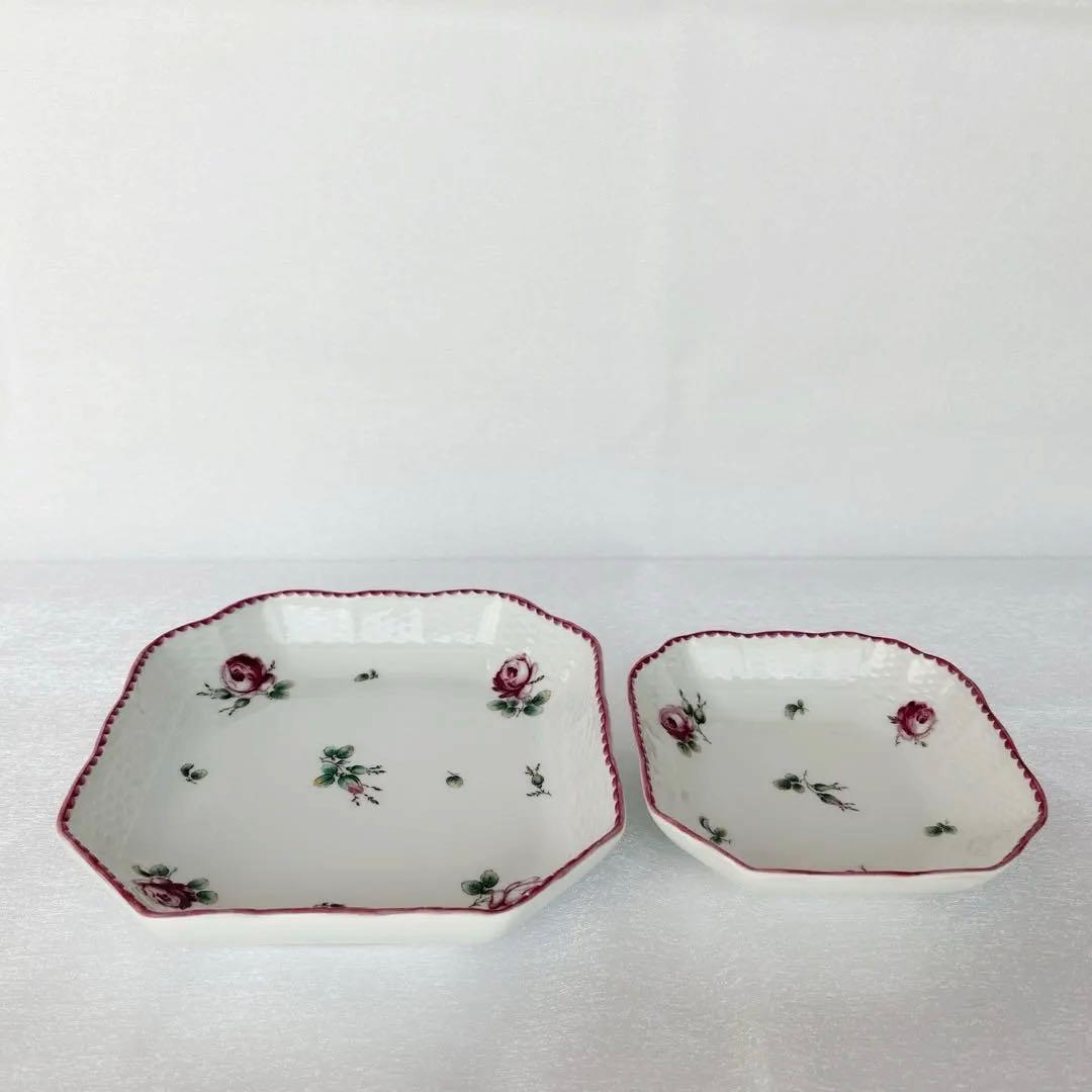 【廃盤】リチャードジリノ　アンティックローズ　スクエアディッシュ　２枚組