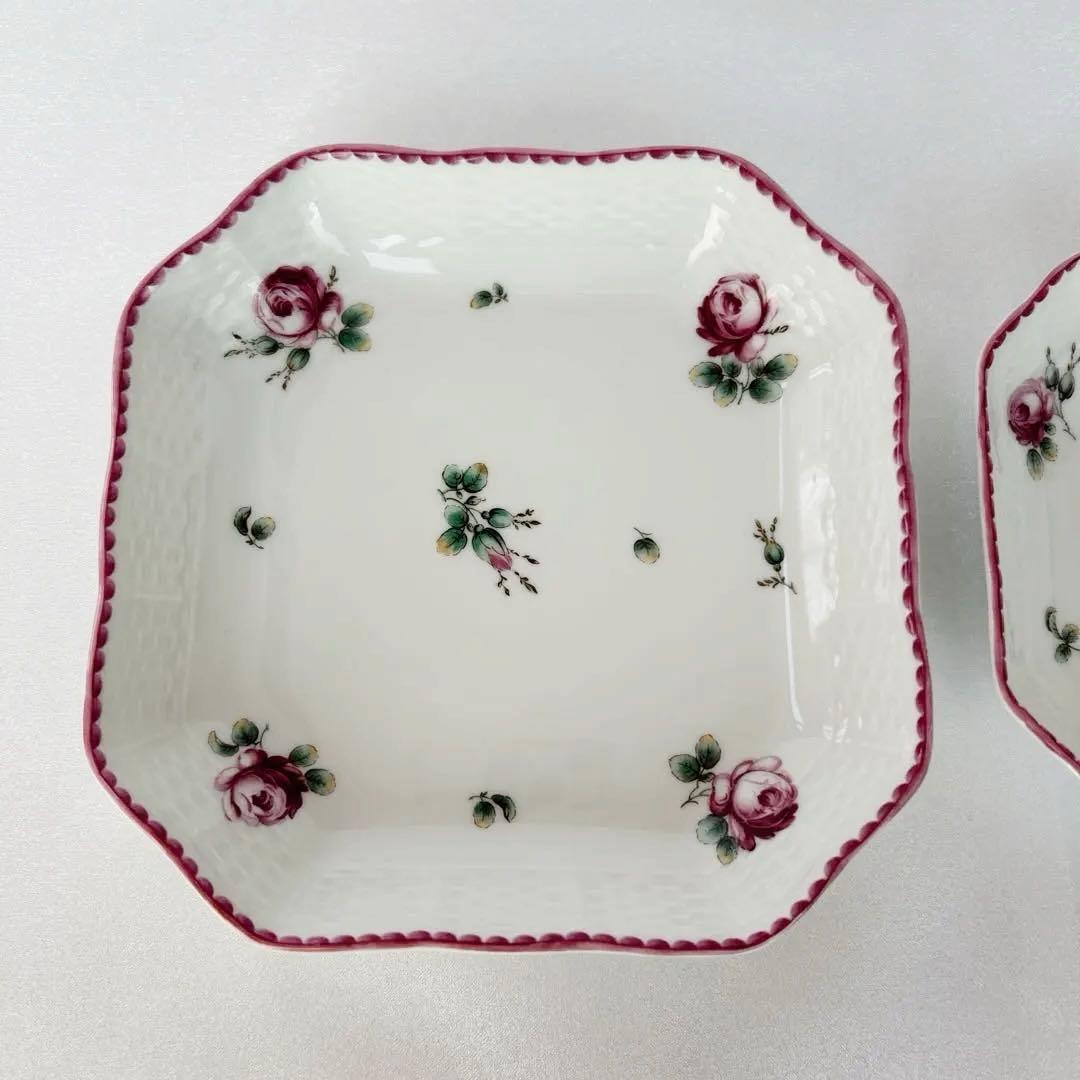 【廃盤】リチャードジリノ　アンティックローズ　スクエアディッシュ　２枚組