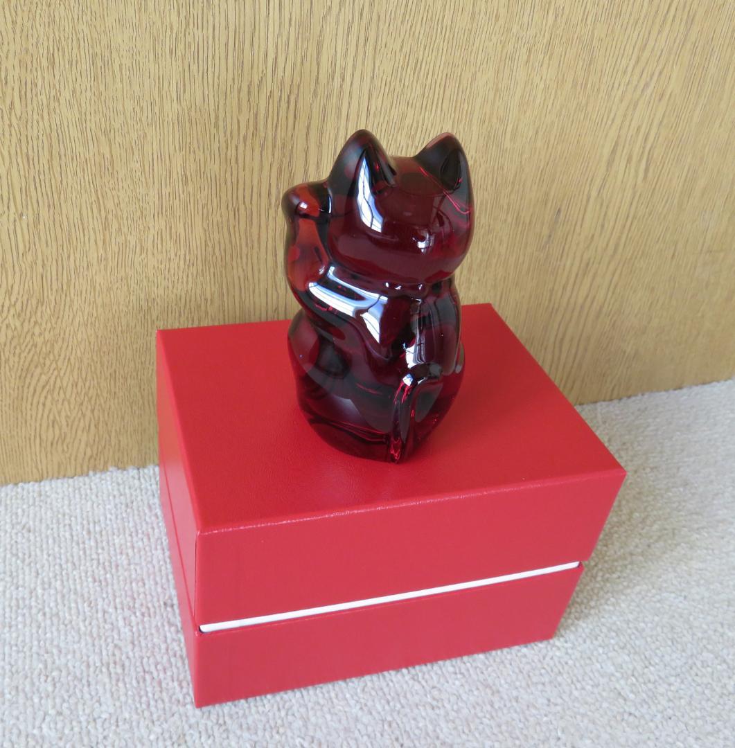 Baccarat　バカラ　招き猫　レッド