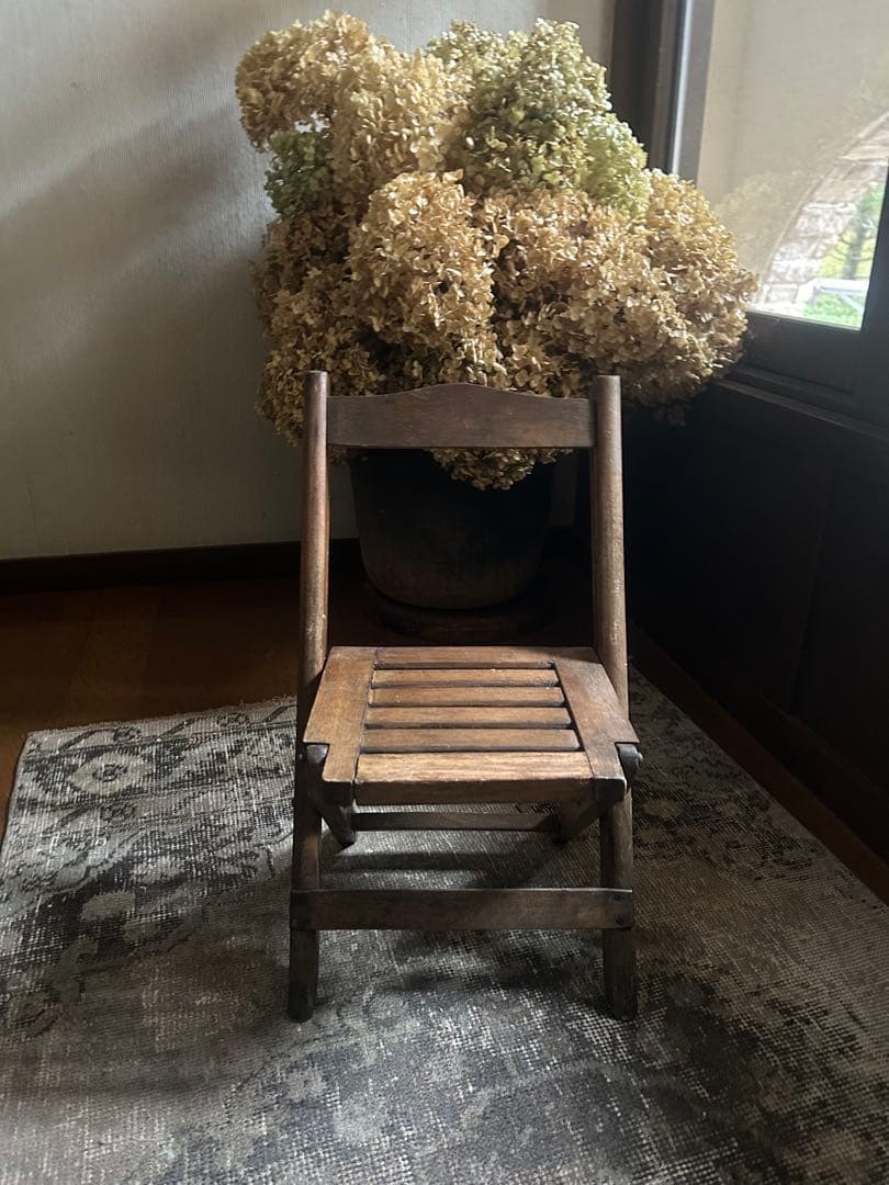 木製 折りたたみ椅子 子供用　チェア　人形　　ドールチェア アンティーク　ウッド