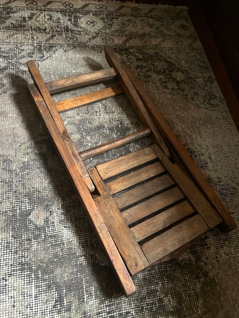 木製 折りたたみ椅子 子供用　チェア　人形　　ドールチェア アンティーク　ウッド