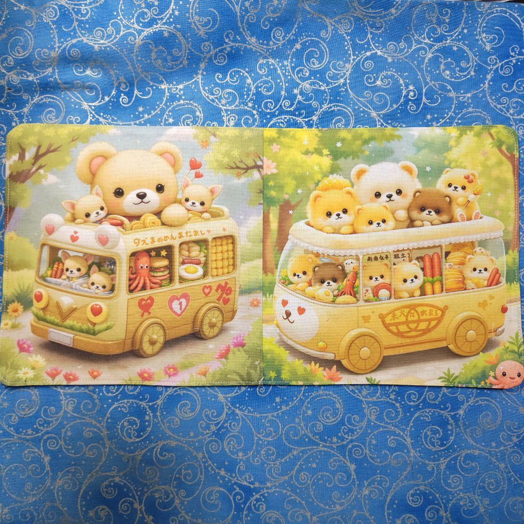 もも＆まりん　青い鳥さん柄　17枚+1枚（2枚合わさたパネル分)