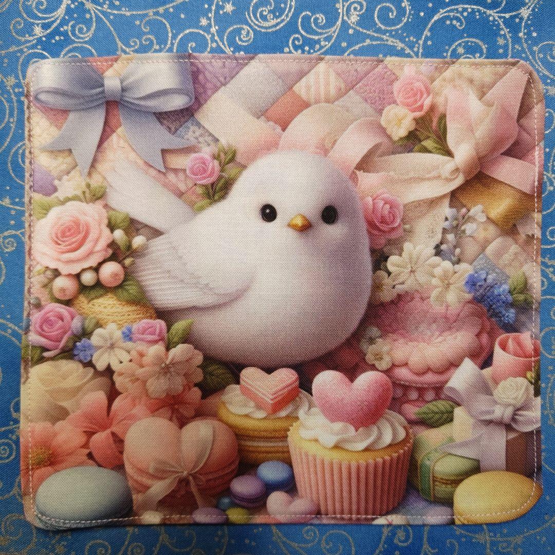 もも＆まりん　青い鳥さん柄　17枚+1枚（2枚合わさたパネル分)