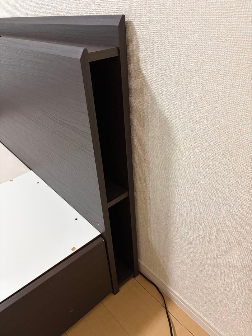 【匿名配送】ニトリ　ダブルベッド　フレーム　ダークブラウン