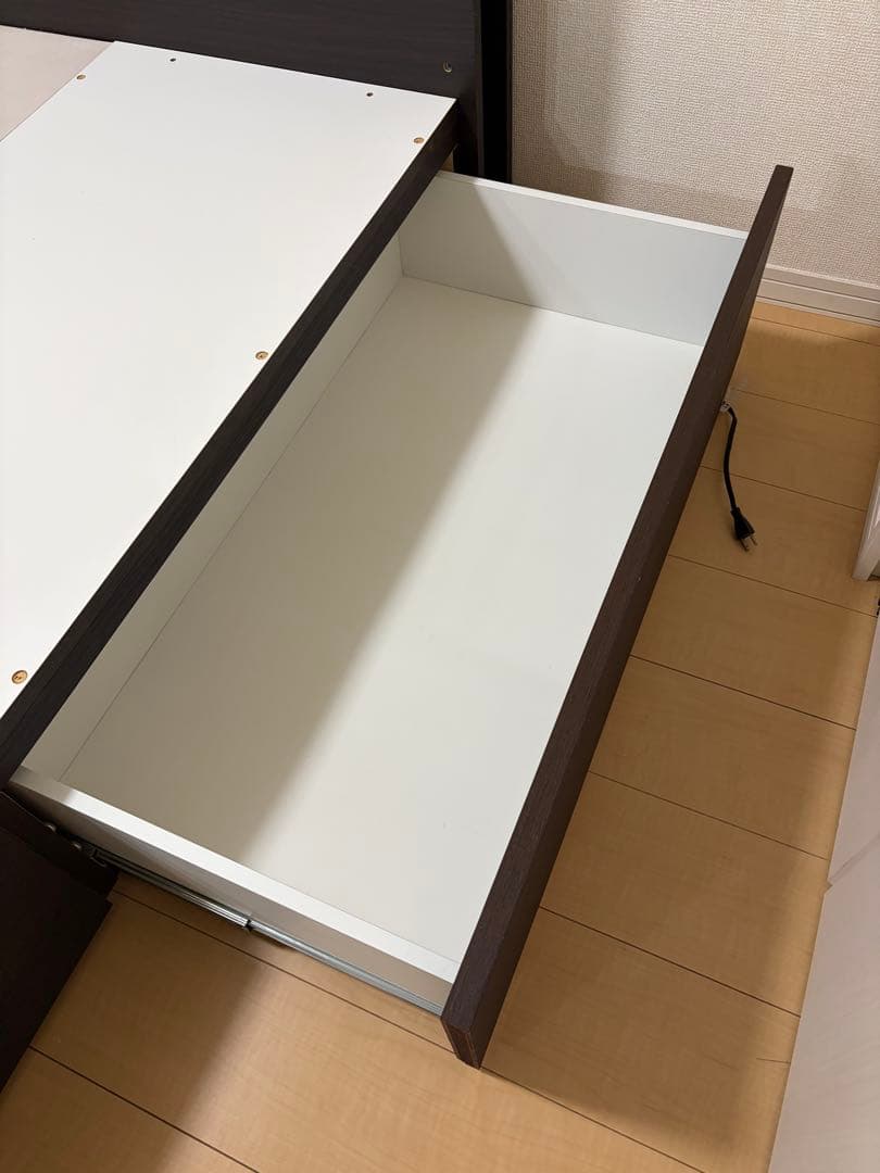 【匿名配送】ニトリ　ダブルベッド　フレーム　ダークブラウン