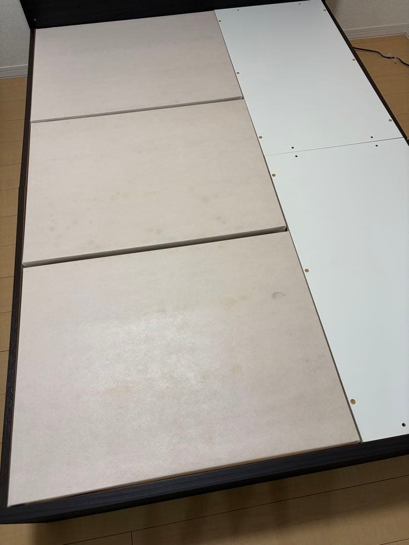 【匿名配送】ニトリ　ダブルベッド　フレーム　ダークブラウン