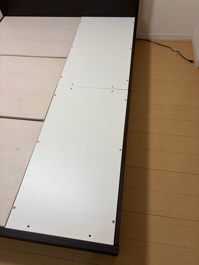 【匿名配送】ニトリ　ダブルベッド　フレーム　ダークブラウン