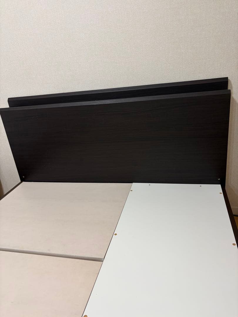 【匿名配送】ニトリ　ダブルベッド　フレーム　ダークブラウン