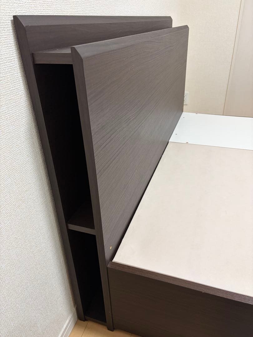 【匿名配送】ニトリ　ダブルベッド　フレーム　ダークブラウン