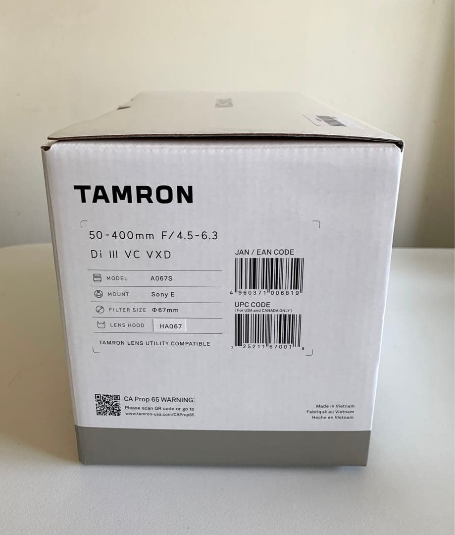 新品 タムロン 50-400mm F/4.5-6.3 Di III VC VXD