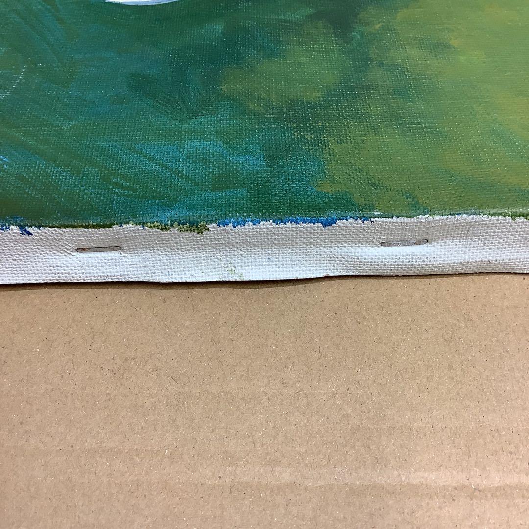 油絵　遊鯉　杉本