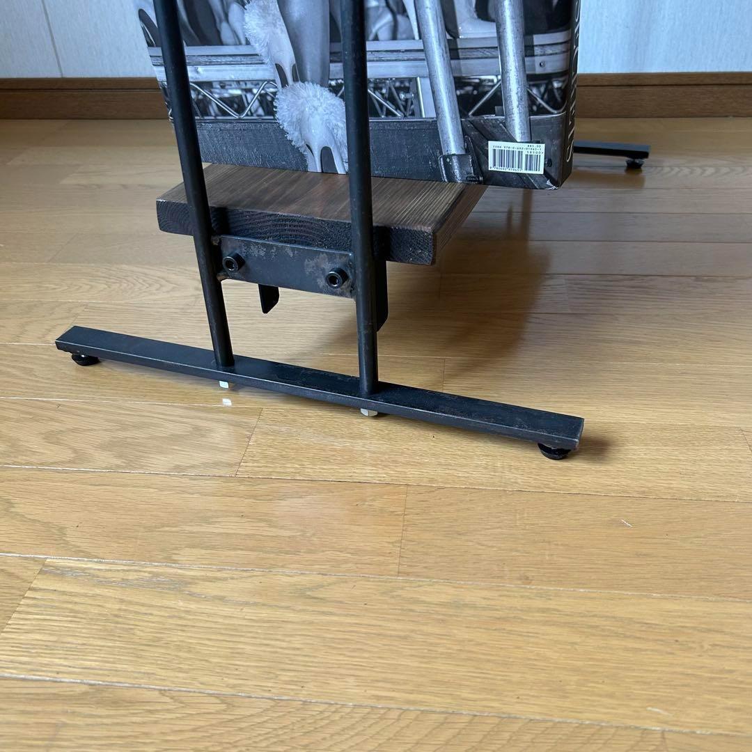 ハンガーラック　スリム　コンパクト アンティーク風　古材　アイアン家具