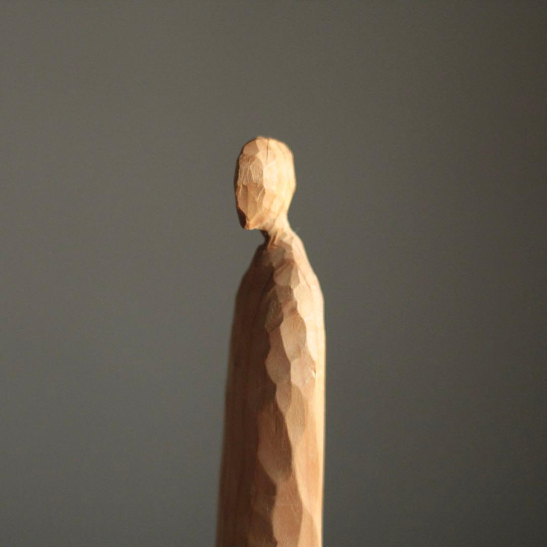 木彫 立体作品 人物像 現代美術 オブジェ
