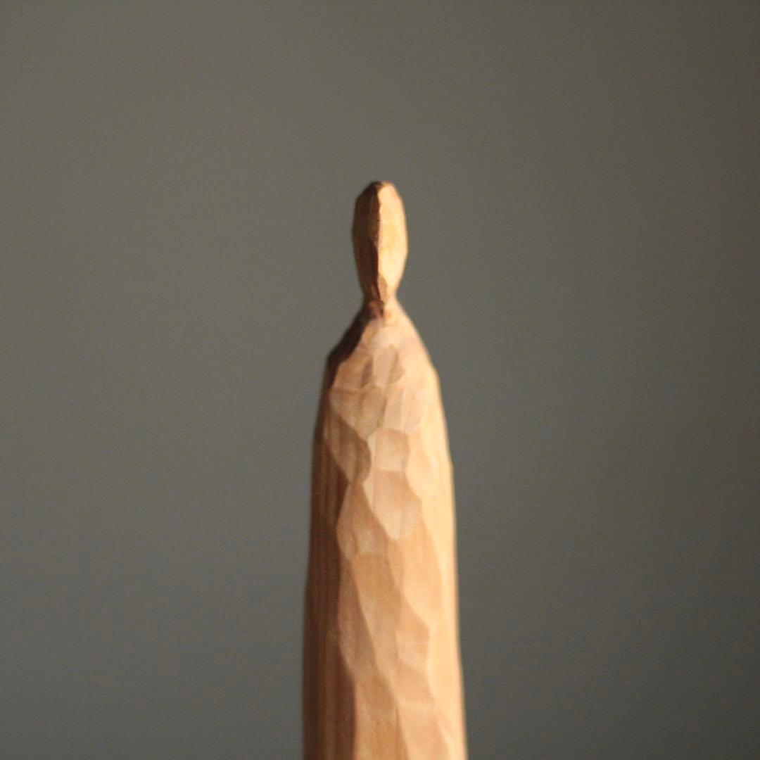 木彫 立体作品 人物像 現代美術 オブジェ