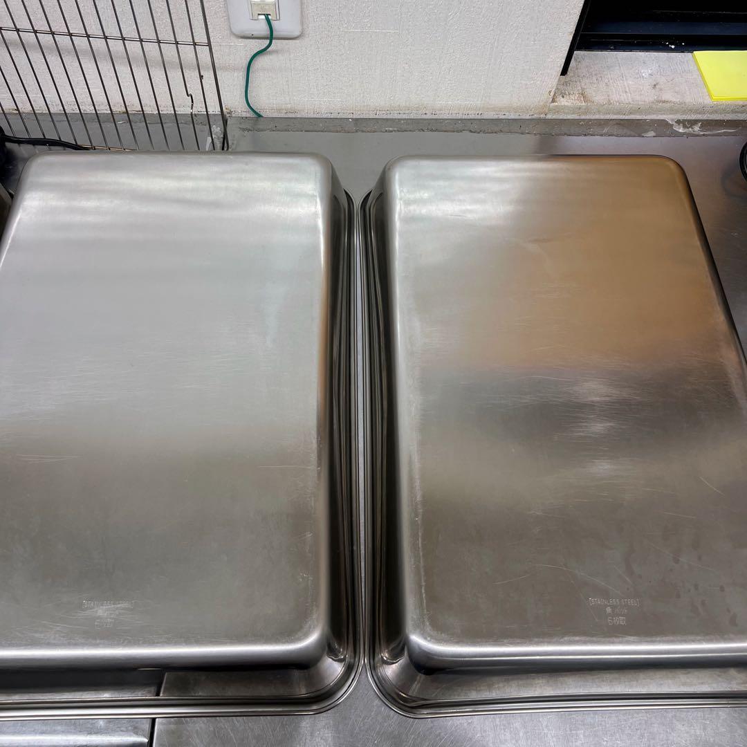 【まとめ売り】ステンレス深型組バット 、角バット（網付き）、トングなど