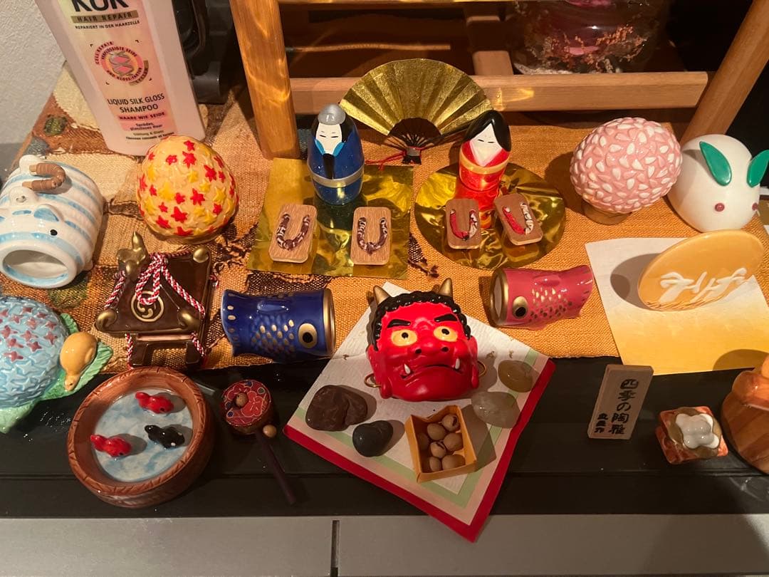 送料込日本の伝統工芸ミニチュア陶器置物コレクション四季折々