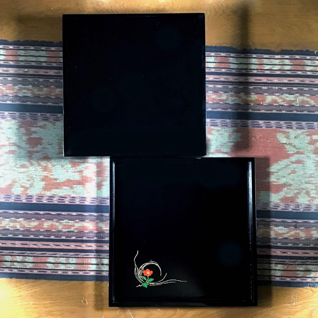 龍峰　竹斎×南風×越前漆器　『みかえし　椿柳』　千筋　弁当箱　内皿4枚あり