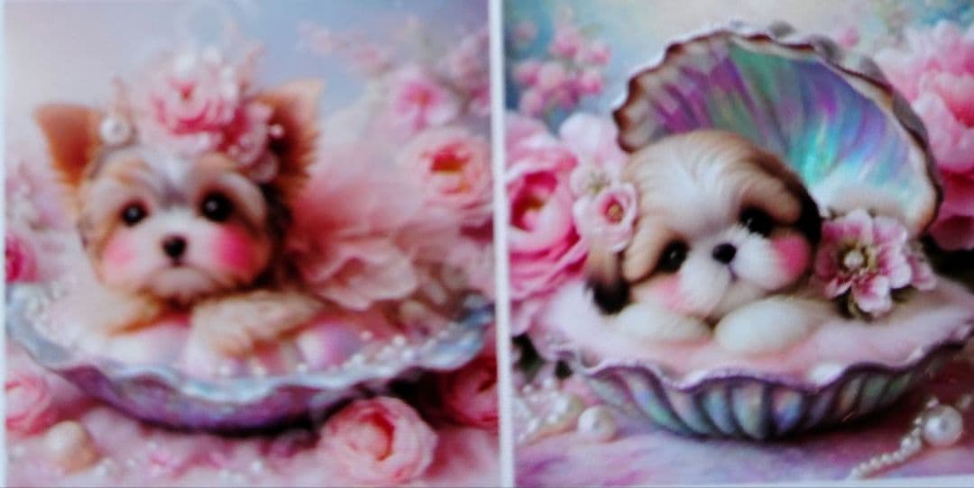 ポメラニアン・ダックス・マルチーズ・パグ・ヨーキー・シーズ虹色貝殻