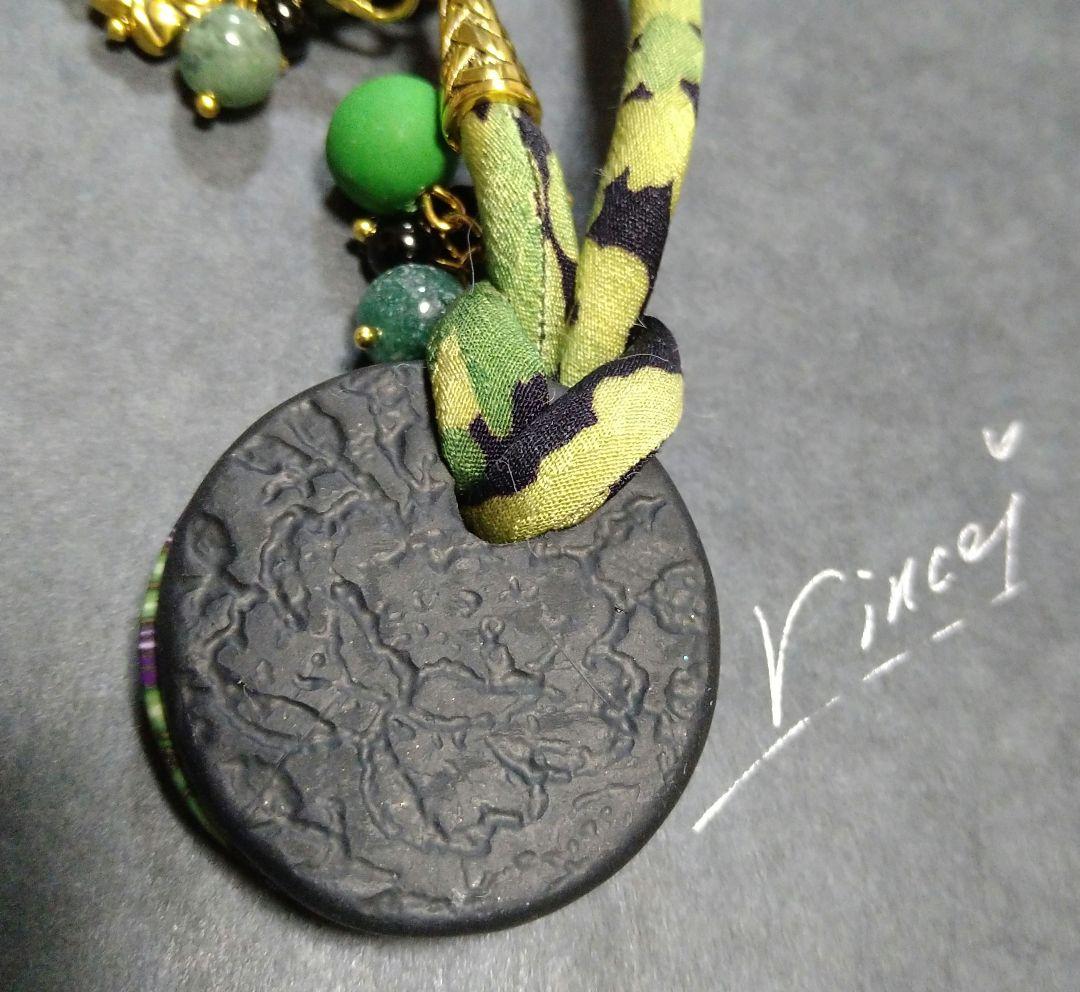 お決まりです【霜降】ポリマークレイ×正絹紐バッグチャーム