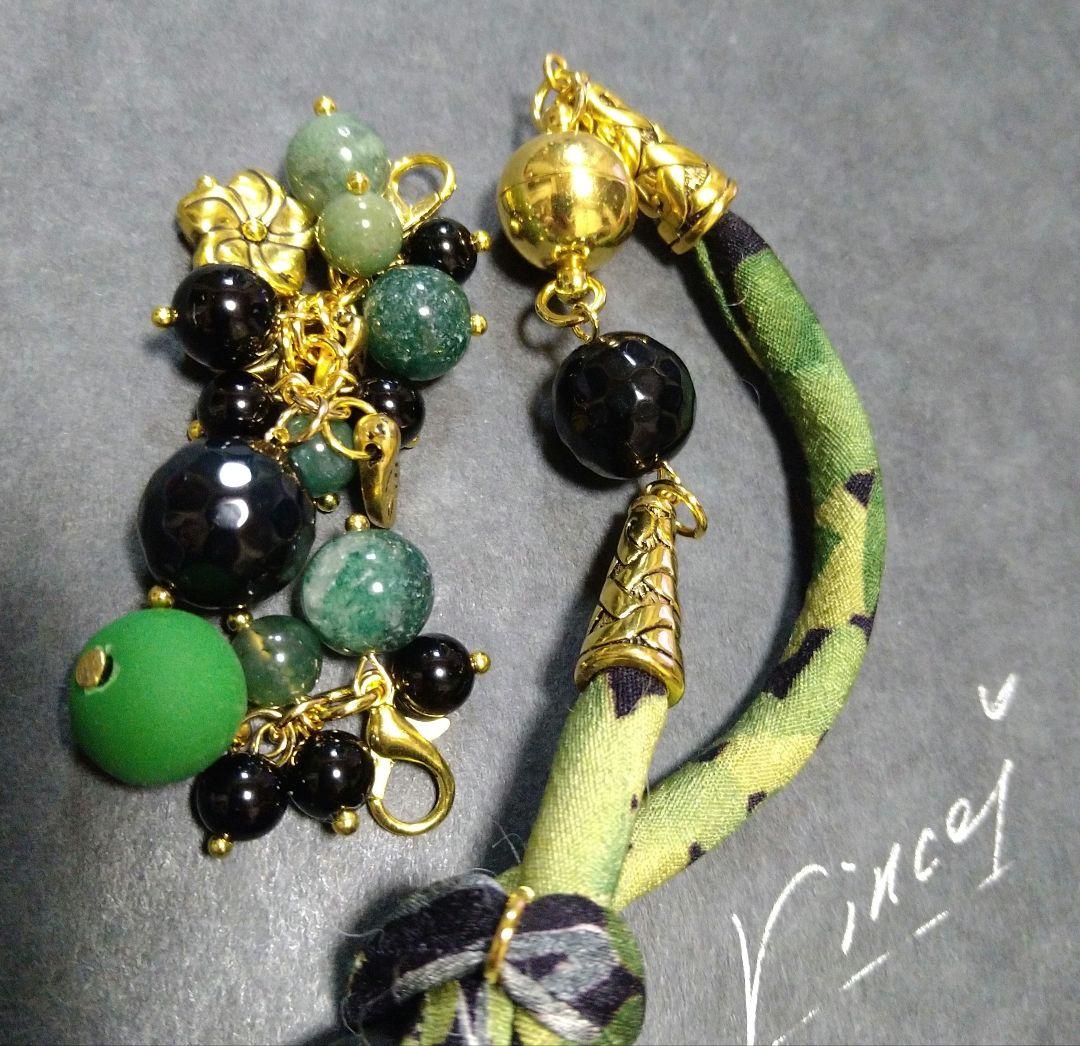 お決まりです【霜降】ポリマークレイ×正絹紐バッグチャーム