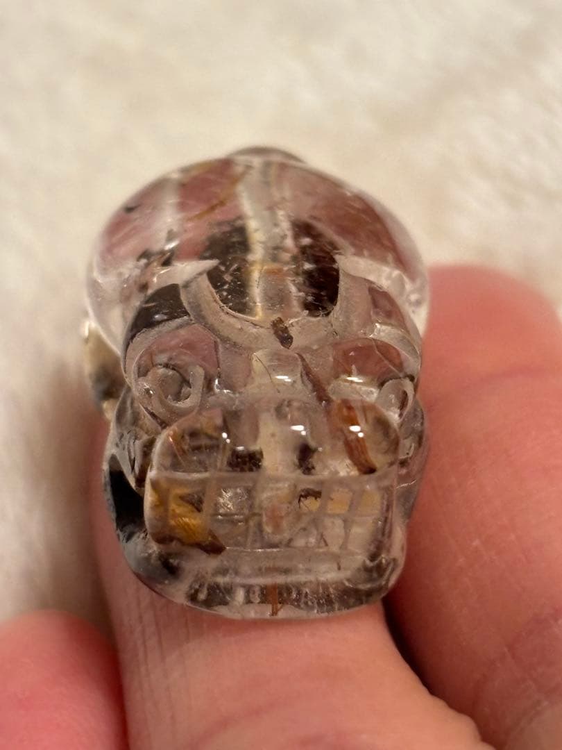 財運【天然石】ルチルクォーツ 貔貅（ヒキュウ）パーツ 1点