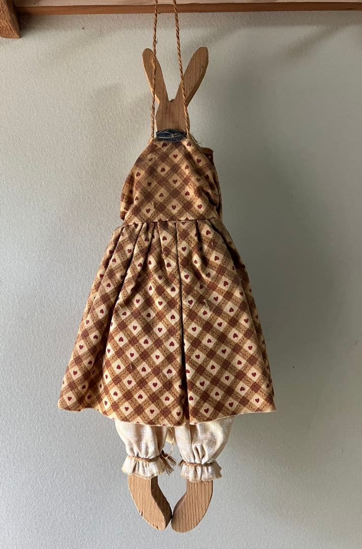 【手作り】カントリードール　木製　うさぎ　オリジナルキャラクター
