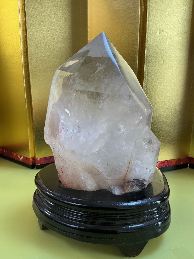 虹入りヒマラヤ水晶6角柱　水晶　観賞石