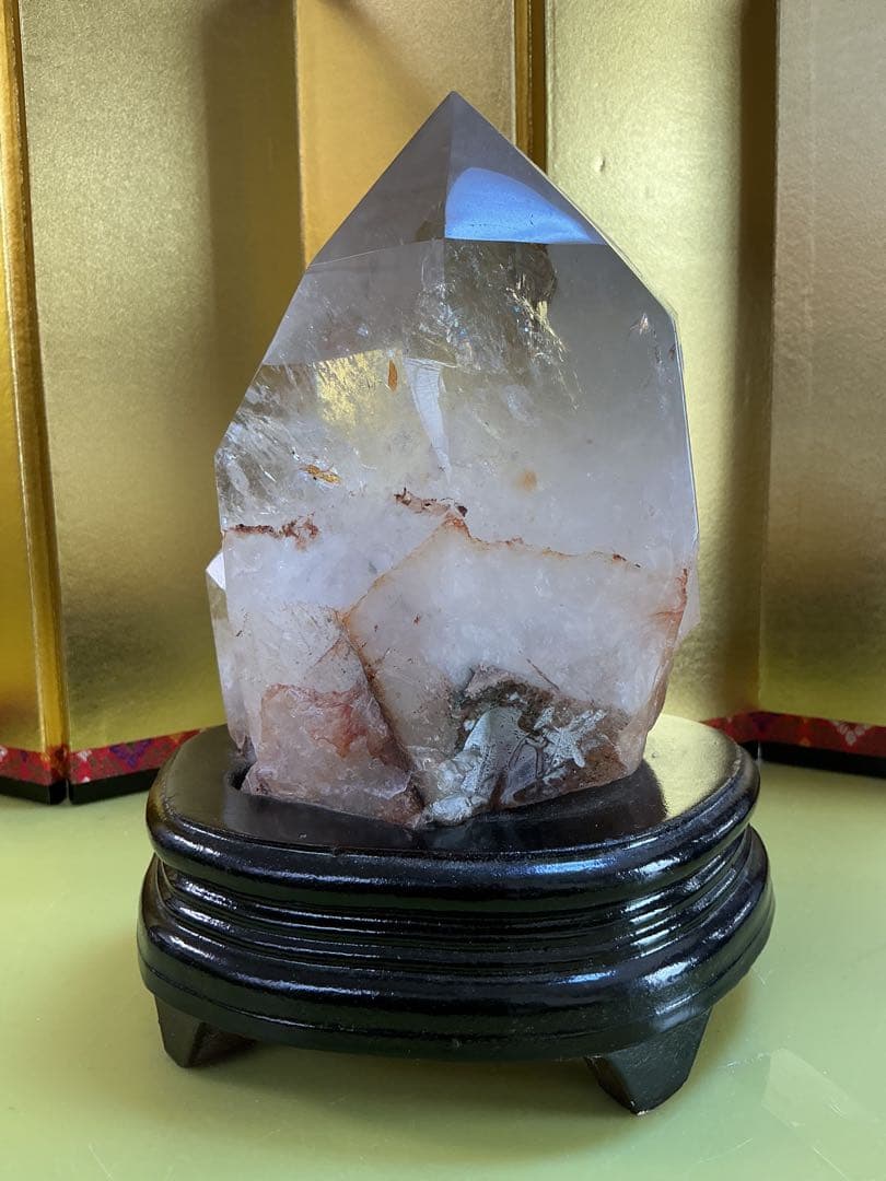 虹入りヒマラヤ水晶6角柱　水晶　観賞石